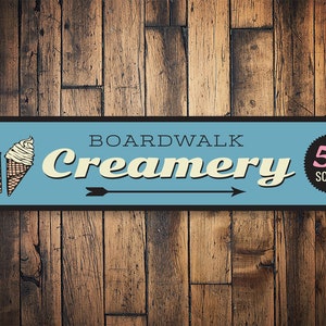 Boardwalk Signs, Boardwalk Creamery, Boardwalk, Boardwalk Decor, Ice Cream, Outdoors Decor, Food Decor, Decor - Quality Aluminum Desserts