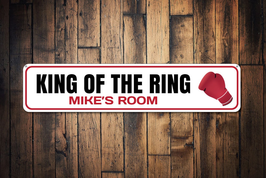 Boxing Sign, Personalized King of the Ring Sign, Custom Kid Name Room ...