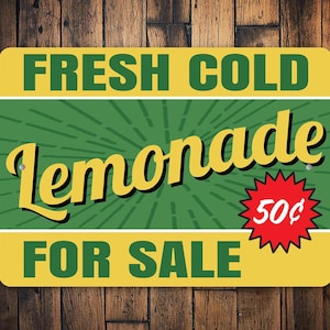 Fresh Cold Lemonade Sign, Lemonade Signs, Lemonade Stand, Sign For Lemonade, Lemonade Decor, Home Lemonade, Fresh Cold - Metal Round Sign