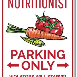 Plaque de stationnement de nutritionniste, cadeau de nutritionniste, plaque de nutritionniste, plaque de nutrition, cadeau de nutrition, stationnement en aluminium de qualité déco nutrition image 2