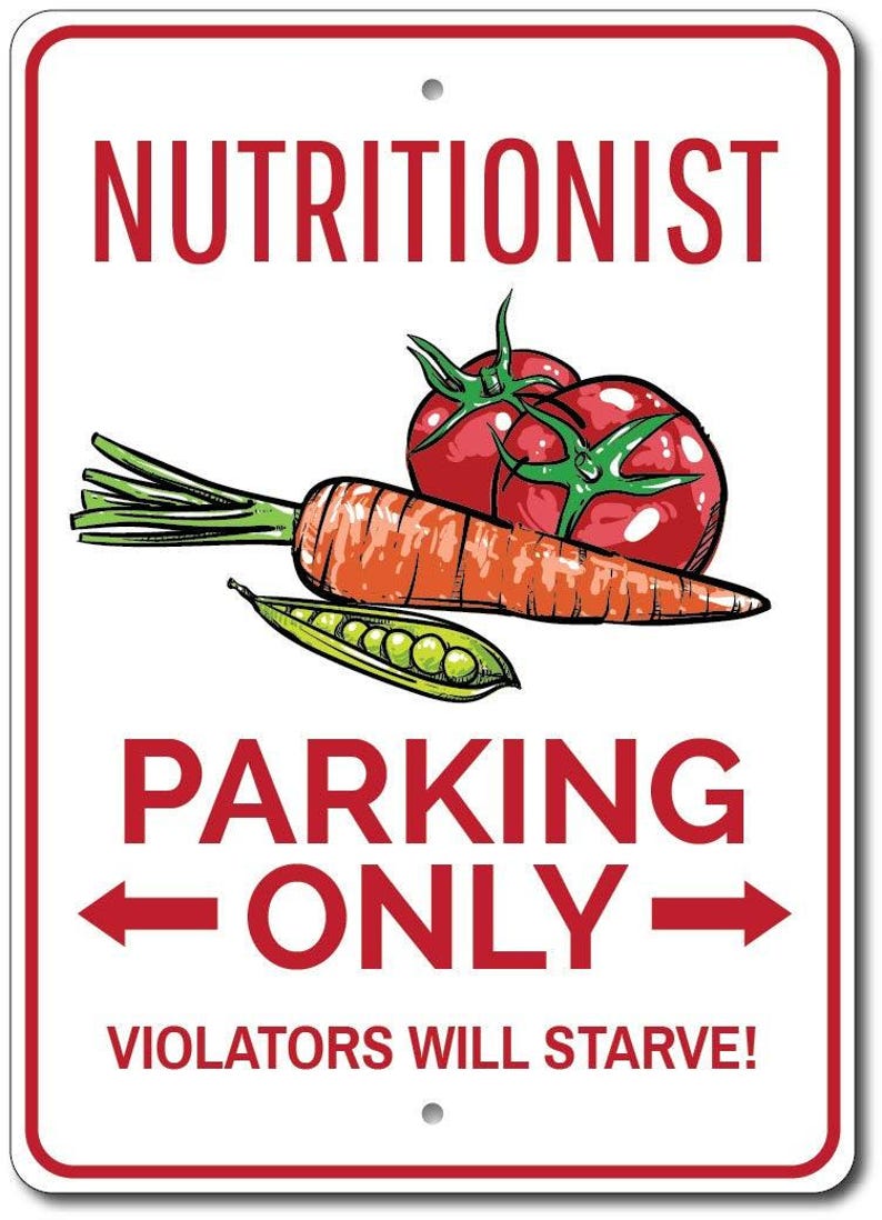 Plaque de stationnement de nutritionniste, cadeau de nutritionniste, plaque de nutritionniste, plaque de nutrition, cadeau de nutrition, stationnement en aluminium de qualité déco nutrition image 2
