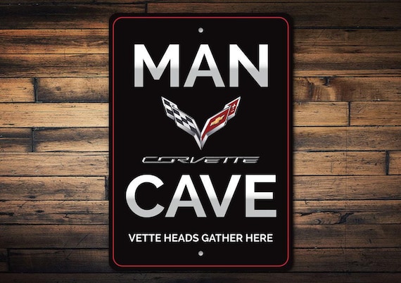 Corvette Man Cave Signs, Fathers Corvette, Corvette Lover Decor, Custom Corvette Gift, Chevy Corvette Mechanic - Novelty Aluminum Car Garage