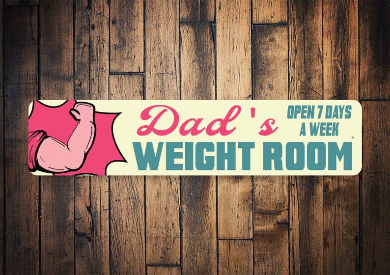 Retro Weight Room Sign, Weight Room Sign, Weight Decor, Lifting Sign, Dad Lifting, Garage Gym Sign, Gym Decor, Home Gym Sign, Sign For Gym image 1