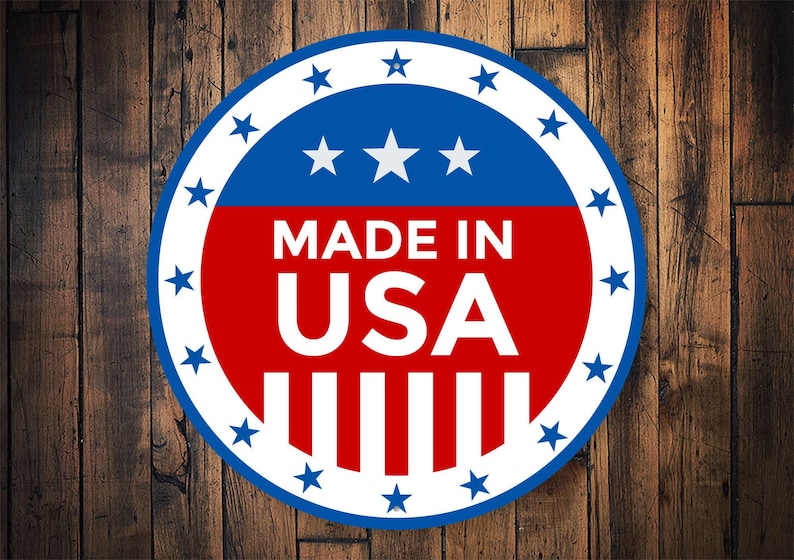 Made In USA Sign, Made in USA, Proudly Made In USA, Sign For Shop, American Made Product, American Made Sign, Usa Made, Usa Sign- Metal Sign image 1