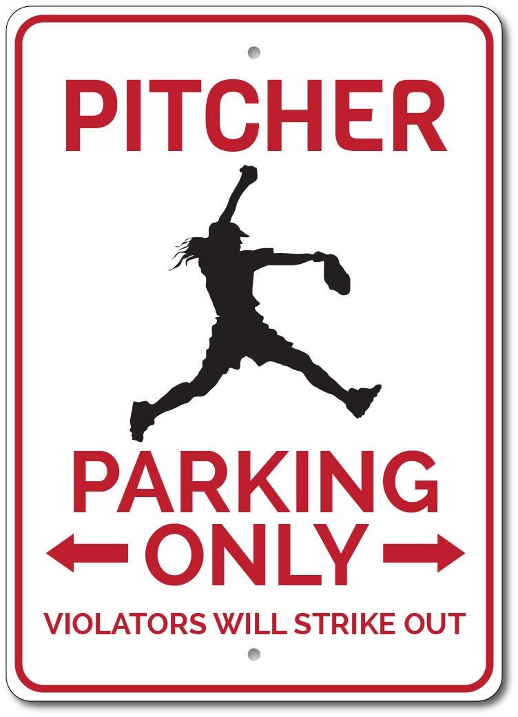 Pitcher Gift Pitcher Parking Sign Softball Lover Gift | Etsy