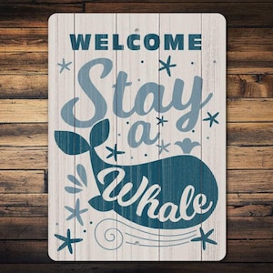Stay A While Sign, Cute Beach Gift, Beach Home Sign, Rustic Beach Sign, Beach Lovers, Beach Welcome Sign, Beach House Welcome, Welcome Sign