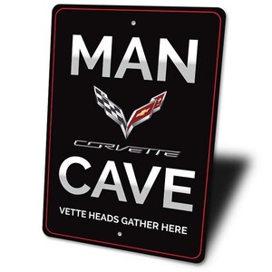 Corvette Man Cave Signs, Fathers Corvette, Corvette Lover Decor, Custom Corvette Gift, Chevy Corvette Mechanic - Novelty Aluminum Car Garage Bild 4