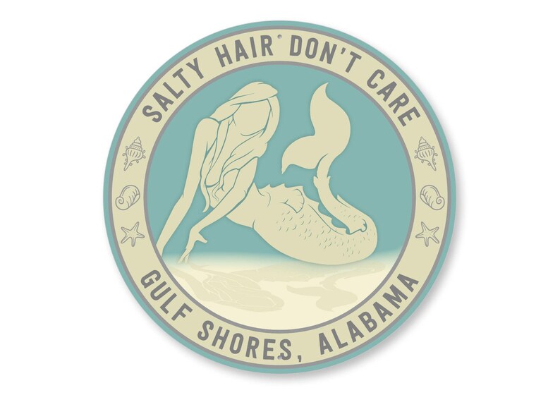 Salty Hair Don't Care Sign, Mermaid Lover, Mermaid Hair, Cute Mermaid Decor, Beach Child Sign, Beach Decor, Mermaid Location Sign, Mermaid image 2