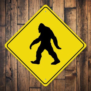 Bigfoot Crossing Sign, Bigfoot Crossing, Sasquatch Diamond Sign, Sasquatch Decor, Sign For Sasquatch, Sasquatch Gift- Quality Metal Sign