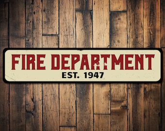 Fire Department Metal Sign - Vintage Firefighter Decor - Custom Fire Station Wall Art - Firehouse Man Cave Gift - Firefighter Tribute Sign