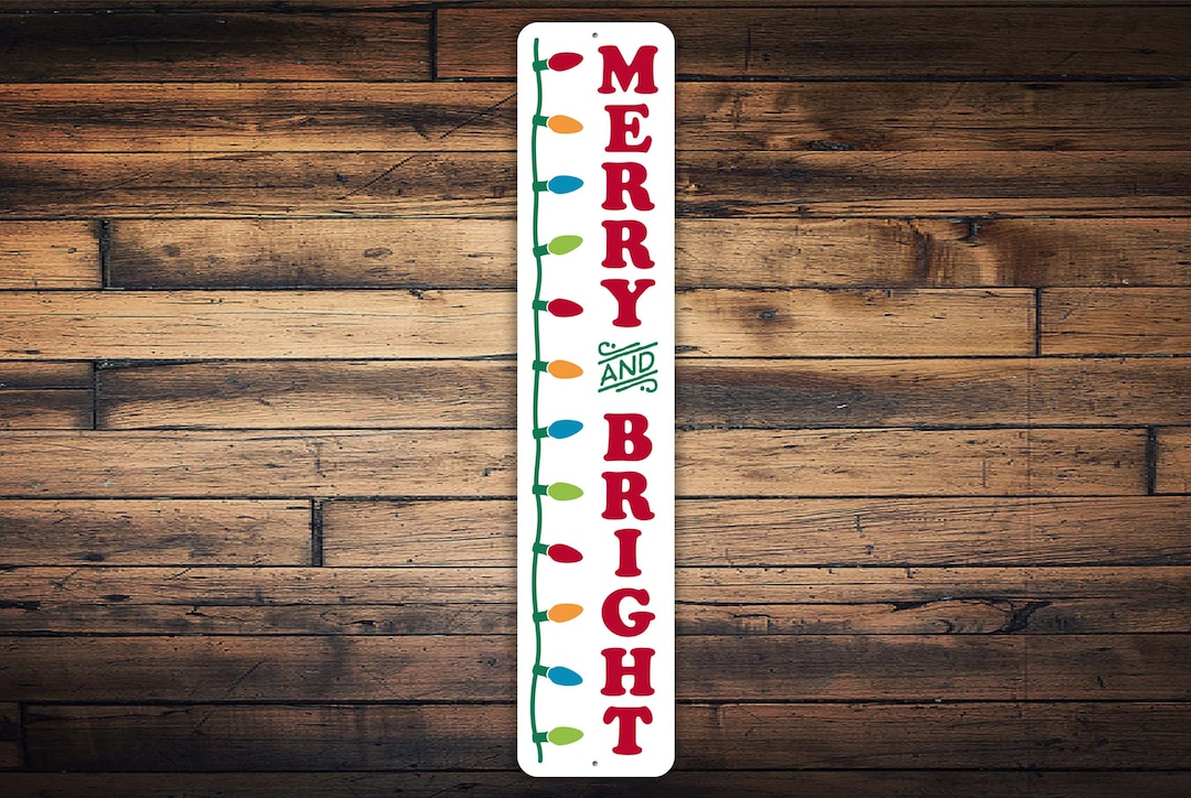 Merry and Bright Sign, Christmas Porch Sign, Merry and Bright Decor ...