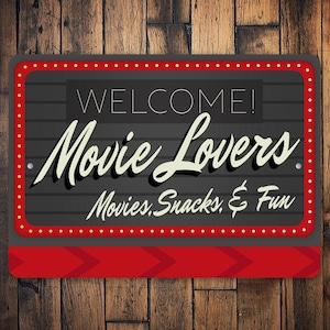 Movie Lover Sign, Custom Movie Lounge, Movie Room Gift, Custom Movie Gift, Movie Lover Decor, Home Theatre Sign, Custom Home Gift
