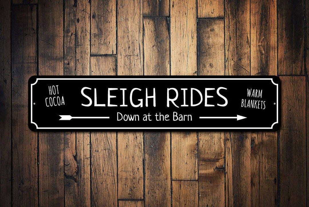 Sleigh Races Sign Sleigh Rides Sign, Winter Fun Sign, Barn Fun Sign, Sleigh Decor, Sleigh ...
