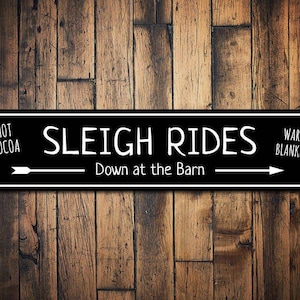 Sleigh Rides Sign, Winter Fun Sign, Barn Fun Sign, Sleigh Decor, Sleigh Sign, Barn Decor, Metal Barn Sign, Quality Aluminum Sleigh Rides