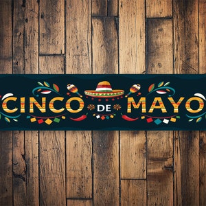 Letrero de metal del Cinco de Mayo, decoración navideña mexicana, regalo perfecto para el Cinco de Mayo, regalos navideños mexicanos