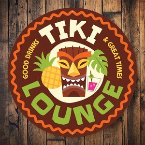 Tiki Lounge Sign, Tiki Lounge, Tiki Hut Decor, Tiki Shop, Tiki Homes, Sign For Tiki, Tiki Decor, Tiki Bar, Beach Tiki Sign  - Metal Sign