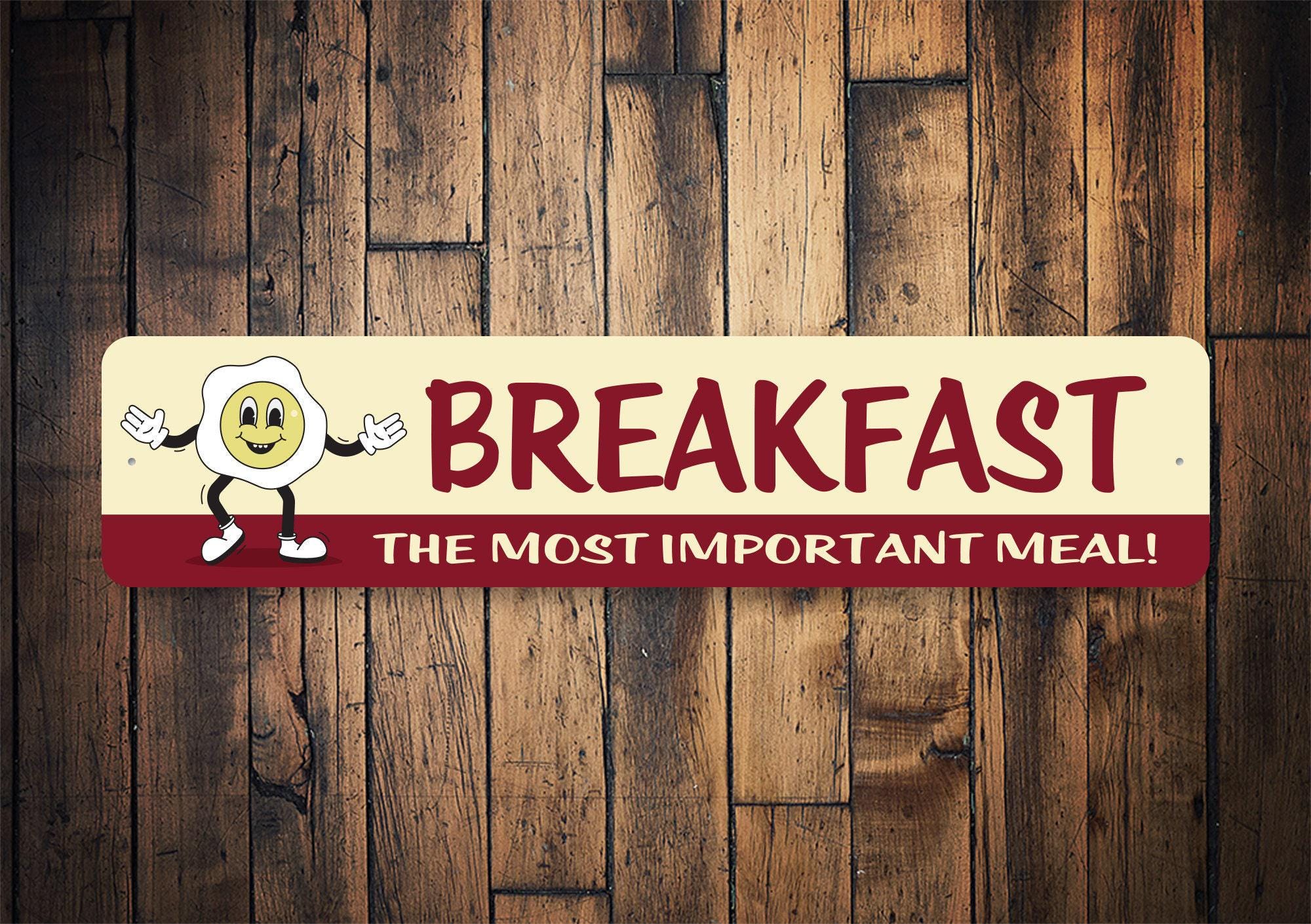 Retro Breakfast Sign, Breakfast Sign Decor, Breakfast Gift, Retro Kitchen Gift, Kitchen Gift, Decor For Kitchen, Retro Egg Sign, Breakfast