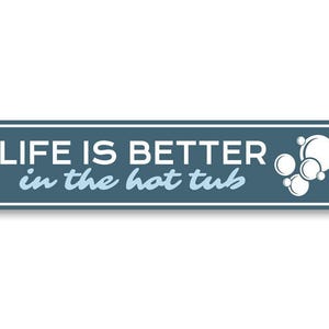 Life in The Tub, Hot Tub Lovers, Relaxing Hot Tub, Hot Tub Decor, Metal Hot Tub, Relaxing Time Decoration - Quality Aluminum Drink Sign image 2