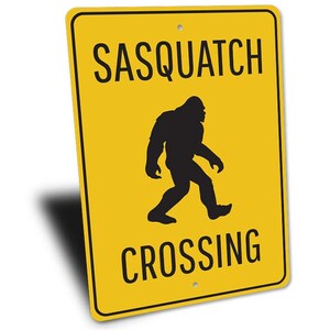 Sasquatch Sign, Sasquatch Crossings, Mystical Animal Sign, Crossing Sign, Cross Sign For Sasquatch, Room Decor, Metal Sign, Quality Metal image 3