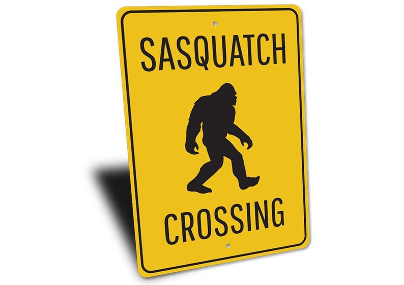 Sasquatch Sign, Sasquatch Crossings, Mystical Animal Sign, Crossing Sign, Cross Sign For Sasquatch, Room Decor, Metal Sign, Quality Metal image 3