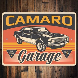 Camaro Sign, Custom Camaro Sign, Camaro Garage Sign, Decor For Camaro, Garage Gift, Dads Custom Camaro, Car Man Cave Gift - Car Sign