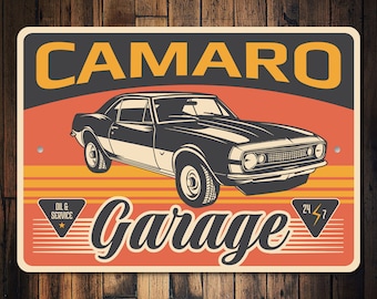 Camaro Sign, Custom Camaro Sign, Camaro Garage Sign, Decor For Camaro, Garage Gift, Dads Custom Camaro, Car Man Cave Gift - Car Sign