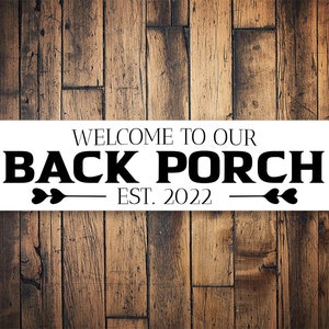 Back Porch Sign, Welcome Sign, Back Porch Decor, Porch Decor, White Porch Sign, Simple Clean Decor, Clean Sign Decor, Decor For Porch, Signs