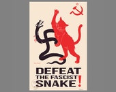 Soviet Cat - Defeat the Fascist Snake Poster