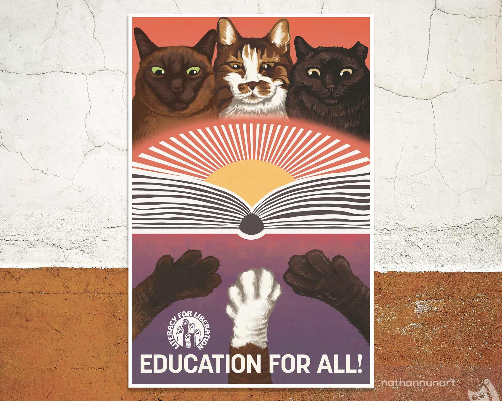 BLACK CATS コレクション　ポスター4部作コンプリート BLACK CAT FIREWORKS POSTER - YELLOW BACKROUND - ADVERTISING POSTER