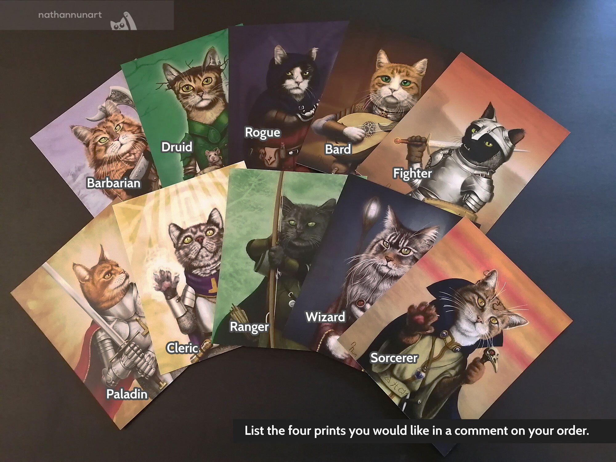 Fantasy Cat Mini Prints Small Prints 