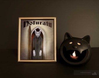 Spooky Cat Halloween Postcard Size Prints - Select 4