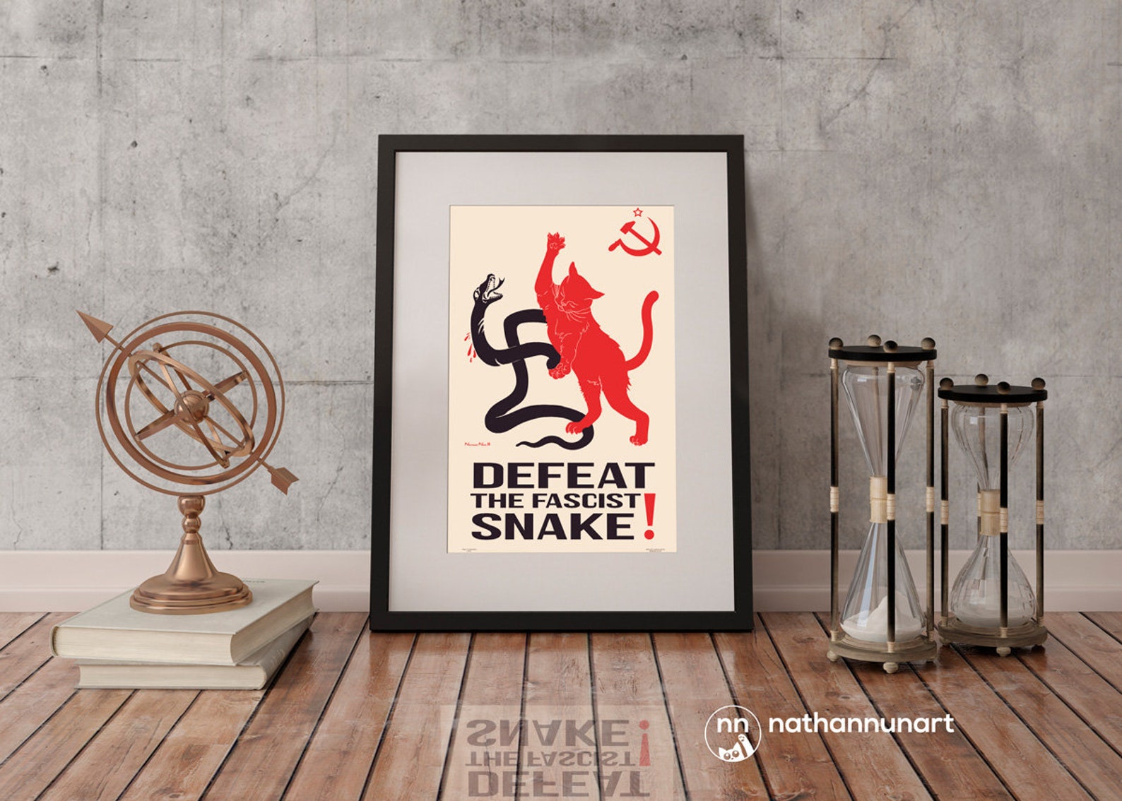 Soviet Cat - Defeat the Fascist Snake Poster - Etsy