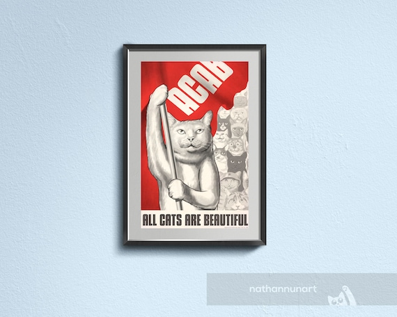 Soviet Cat Poster - All Cats Are Beautiful - Etsy Israel