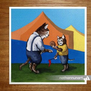 Trattamento speciale - Stampa artistica di gatto da lavoro - Stampa artistica di gatto