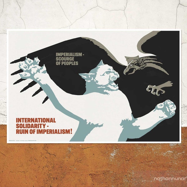Soviet Cat Poster - Imperialism Scourge of Peoples