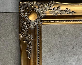 20 x 24” (pic size) 3” Large Gold Swept Ornate Frame - Decorative frame / Gilt Frame / Ornate Frames