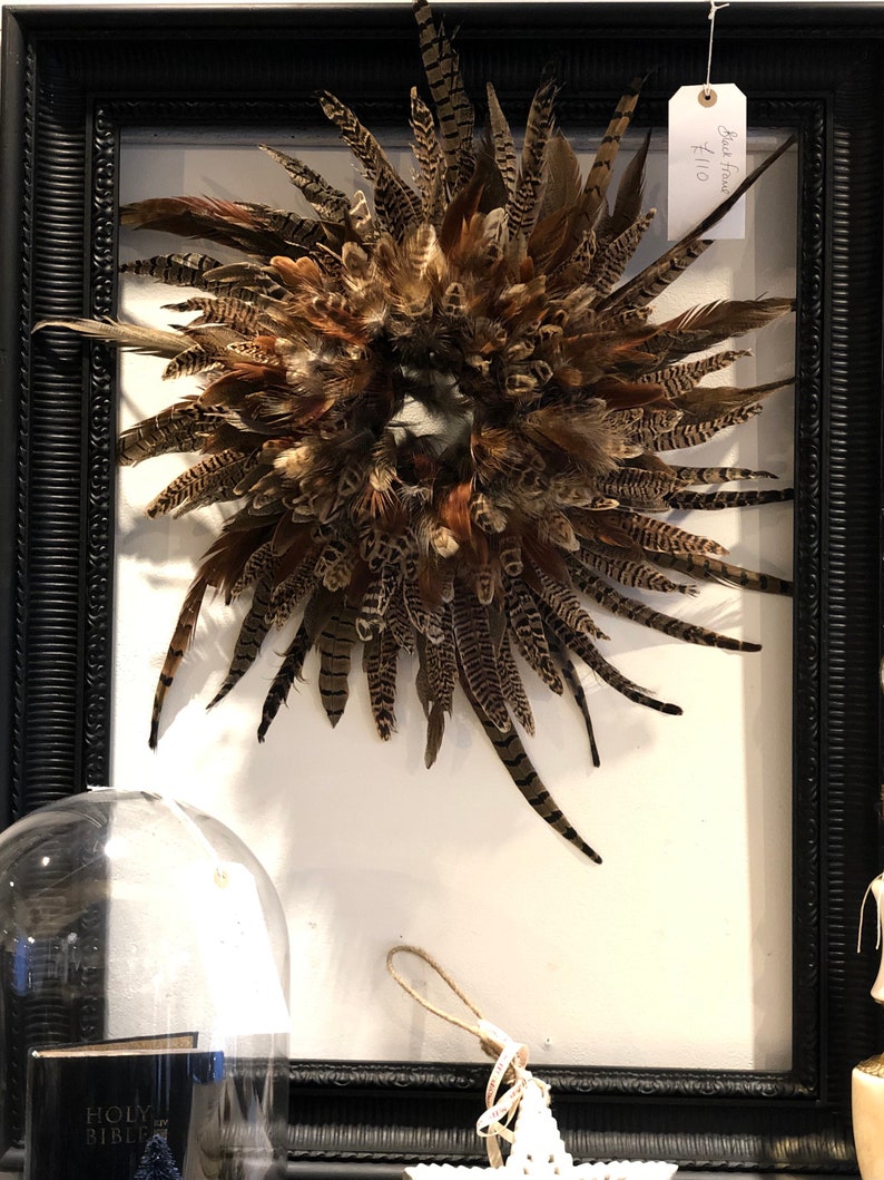 Frame and Wreath/ Feather Wreath / Christmas Wreath With Frame Etsy