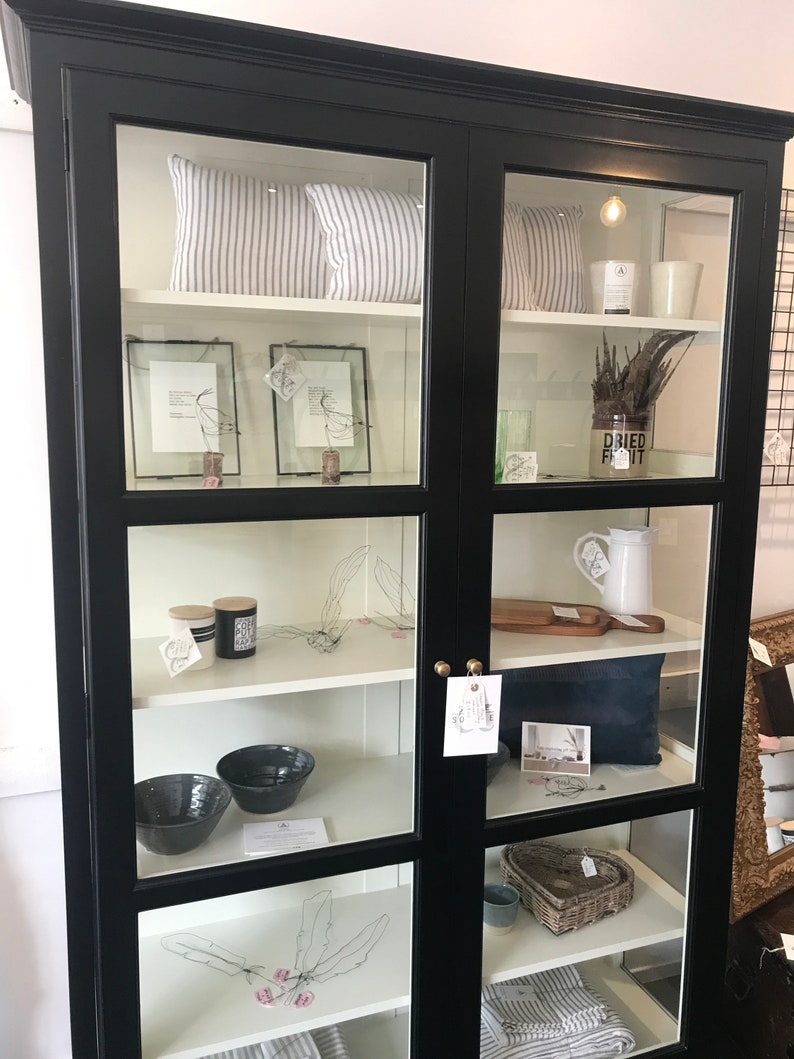 Large Black & Glass Display Black Vitrine Etsy