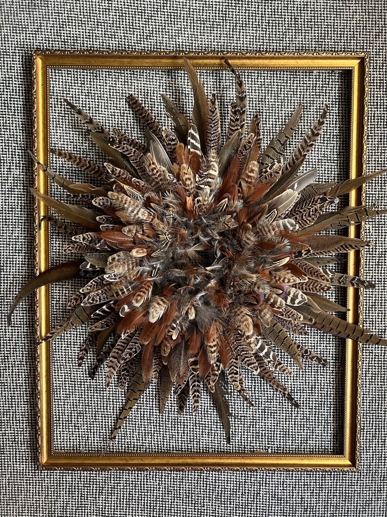 Frame and Wreath/ Feather Wreath / Christmas Wreath With Frame Etsy