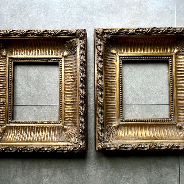 8 x 10” (Picture Size) 5” Pair of Gold Antique Chunky Frames / Gilt Frames