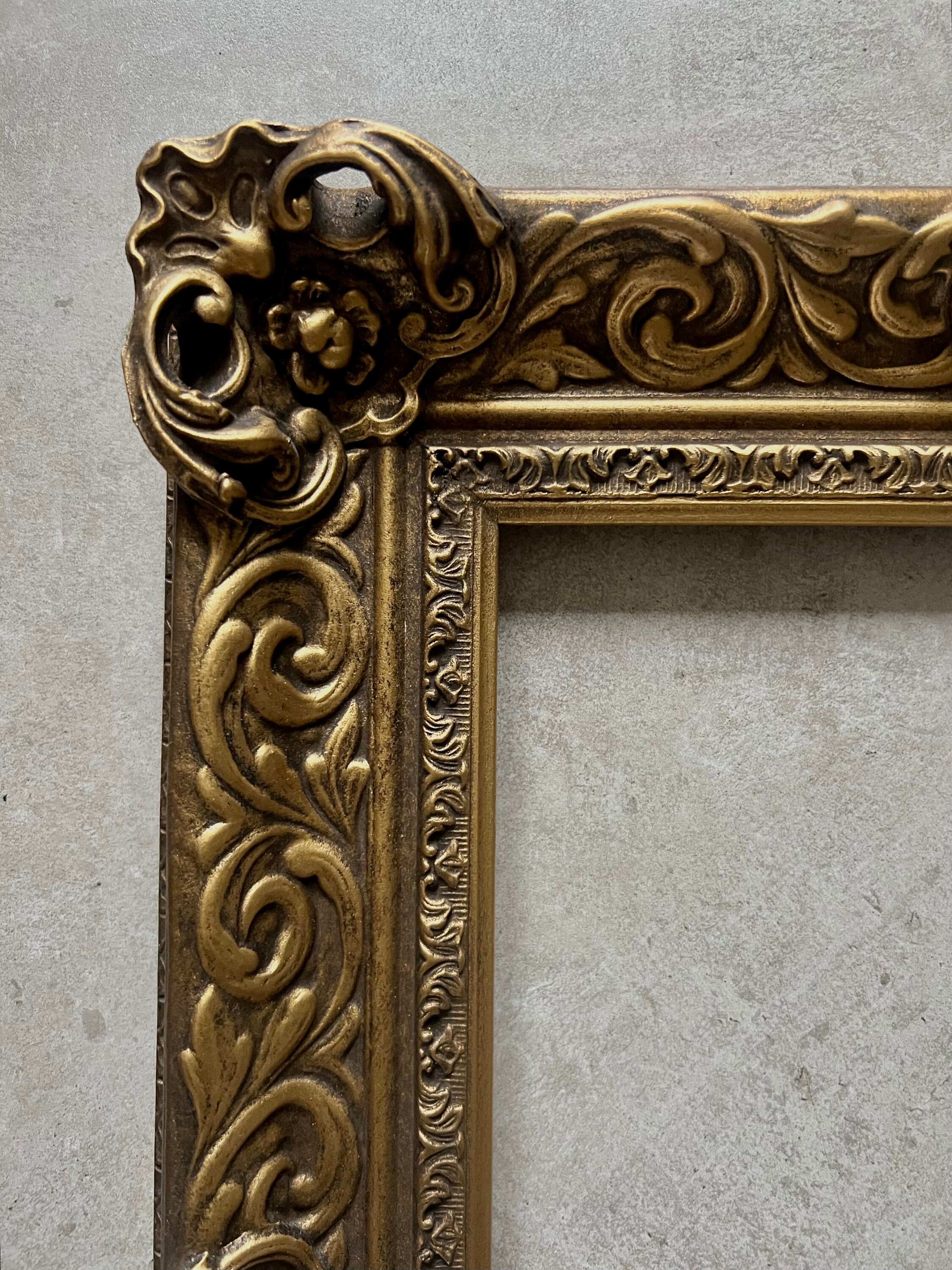 Victorian 3 1/4 Antique Style Gold Frame - Any Size, Please