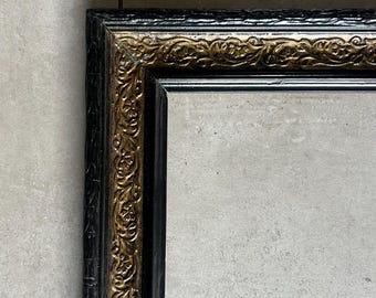 19 x 23,5" (fotoformaat) antieke sierlijke zwart-gouden fotolijst / sierlijke lijst