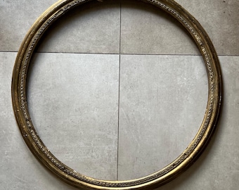 24.5” Diameter (pic size) 2” Large Circular Gold Ornate Frame  - Decorative frame / Gilt Frame / Ornate Frames