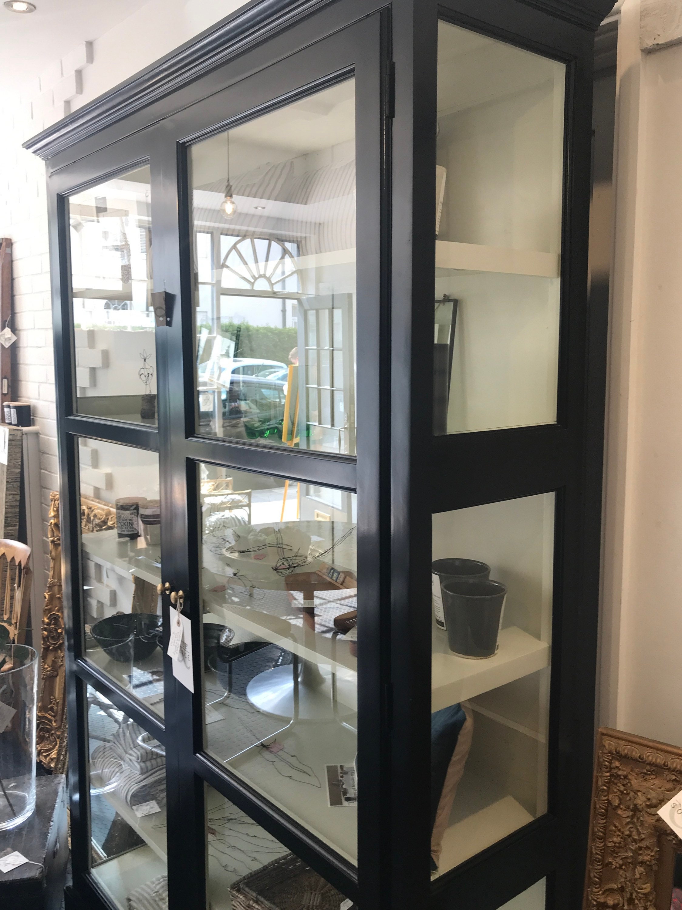 Large Black & Glass Display Black Vitrine Etsy UK