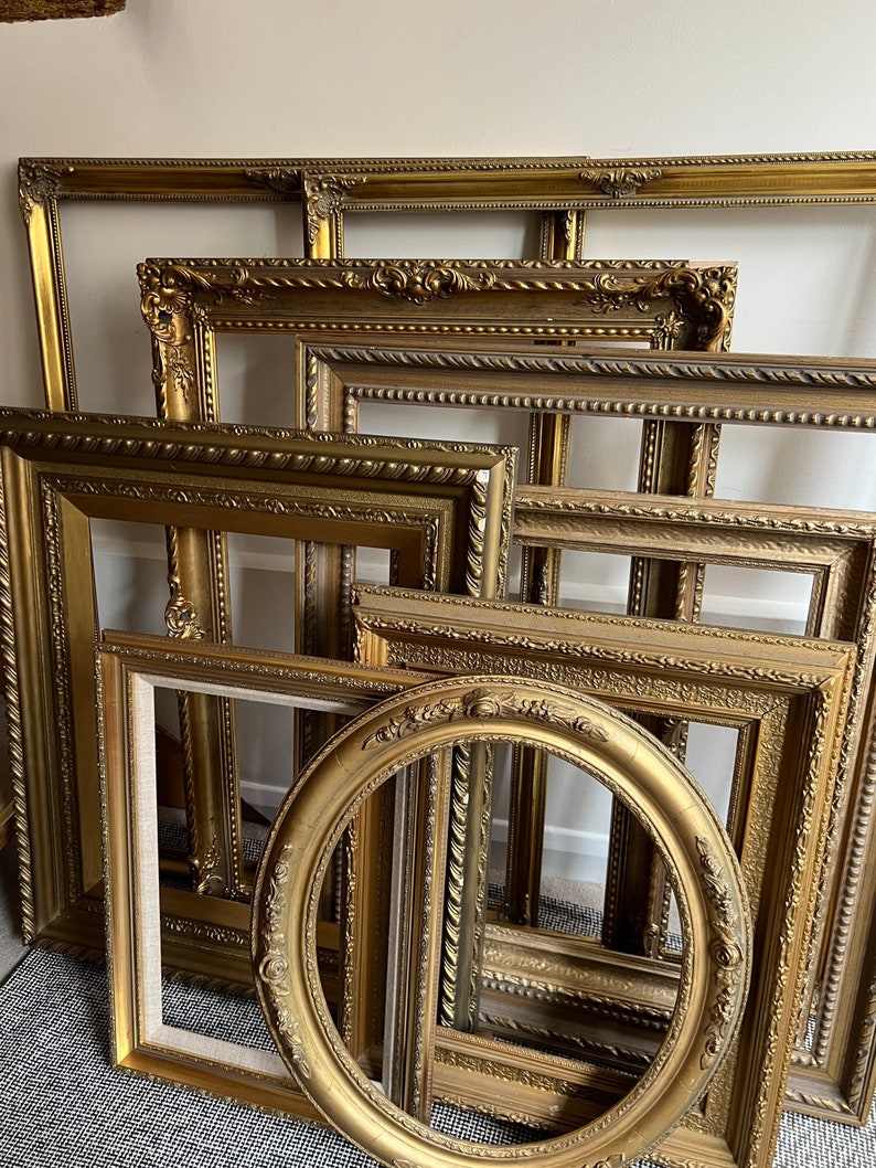 5 Large Decorative Frames Large bespoke Collection Chosen by Us/ Gilt