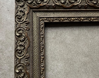16 x 20” (pic size) 3” Large Dark  Bronze Ornate Frame  - Decorative frame / Gilt Frame / Ornate Frames