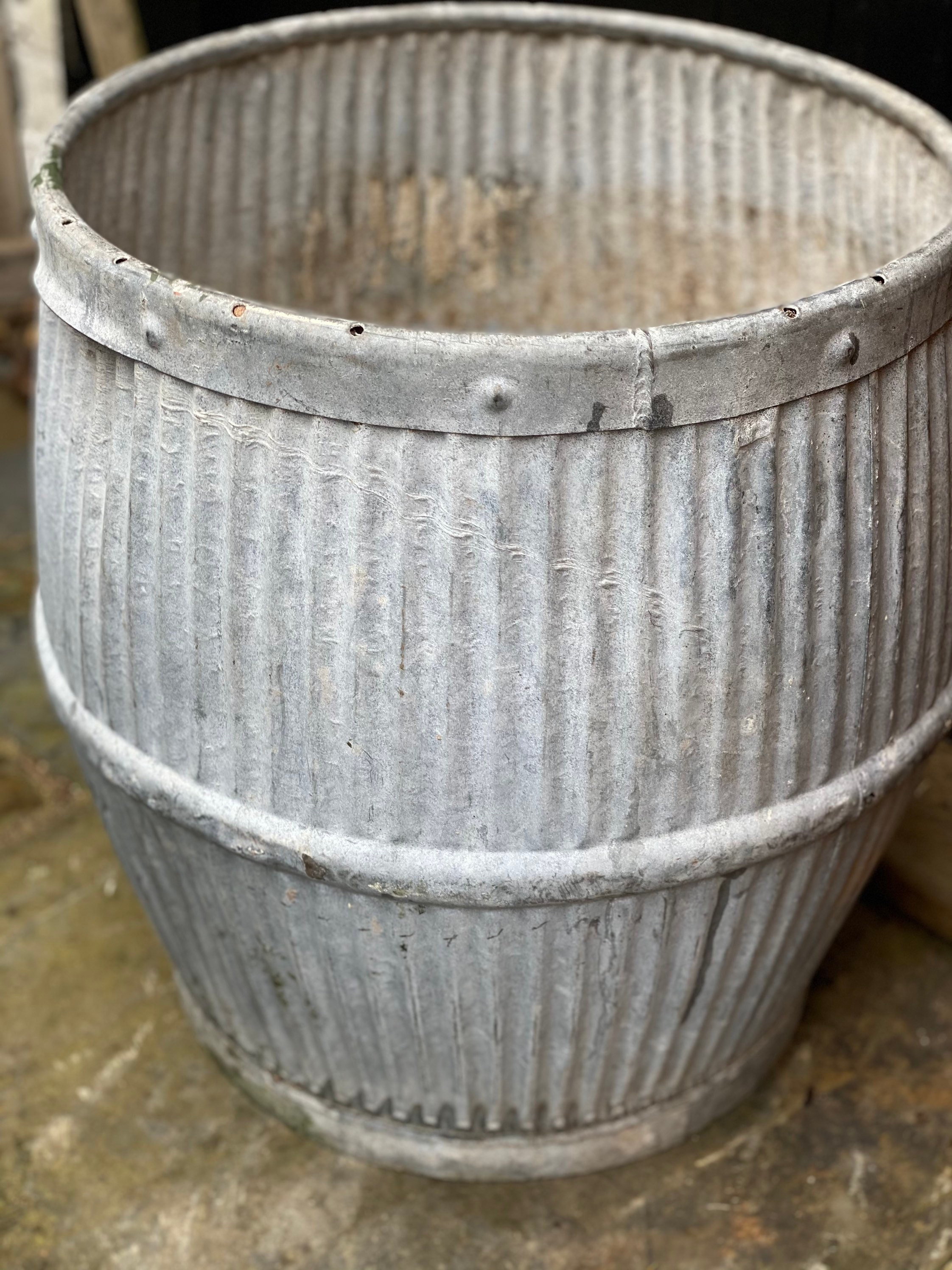 Original Dolly Tub 1930s Galvanised Planter Etsy