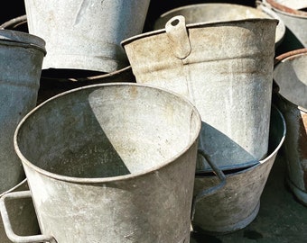 Vintage Galvanised Buckets / Tubs - sourcing service - min order 8