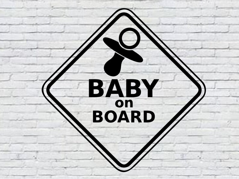 Baby on Board in Car Vinyl Decal Sticker Car Decal Baby Etsy