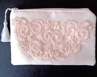 Pink Clutch, Sequin Clutch, Lace Clutch, Bridesmaid Gift, Bridal Clutch, Bride Purse, Evening Bag, Wedding Purse, wedding purse